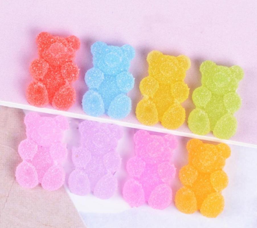 

Kawaii Simulation Soft Sugar Gummy Bear Flatback Resin Cabochons For Headwear Earrings Pendants Accessories