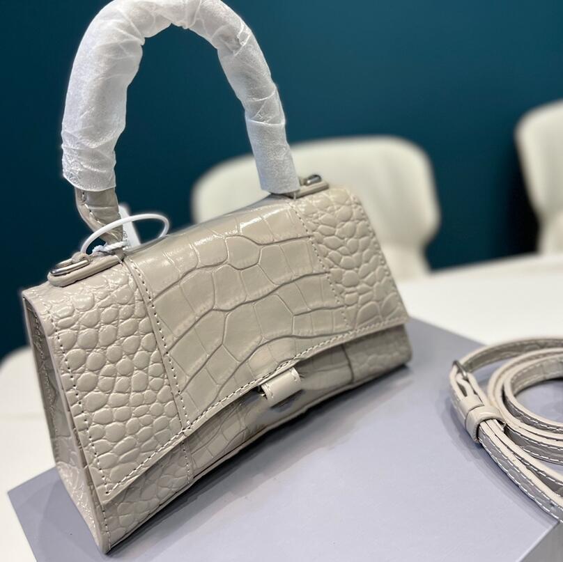 

2022 Paris Designer Bags Women Mini Crossbody Shoulder Bags Crocodile Genuine Leather Ladies Handbags Top Quality with Box, White(sliver b)