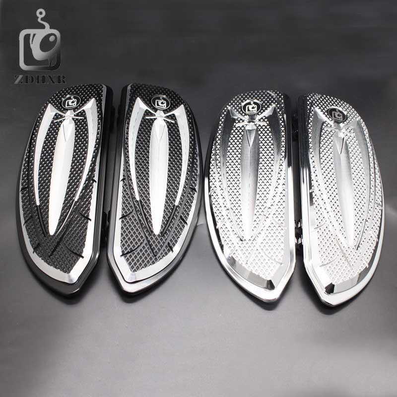 

Motorcycle Chrome Foot Pedal Driver Stretched Front Floorboards For Touring Softail Dyna Street Road Glide FLH FLST FLD