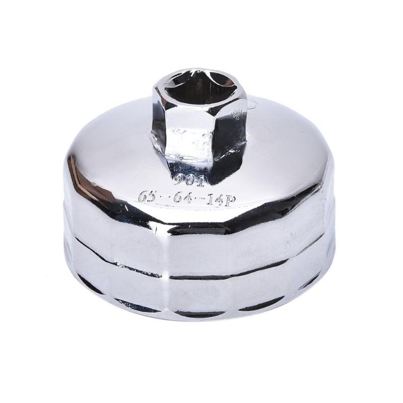 

14 flutes 901 Cap Oil Filter Wrench 1/2" Square Drive Oil Filter Removel Tools Socket Wrench Spanner Hand Tool 64-65mm