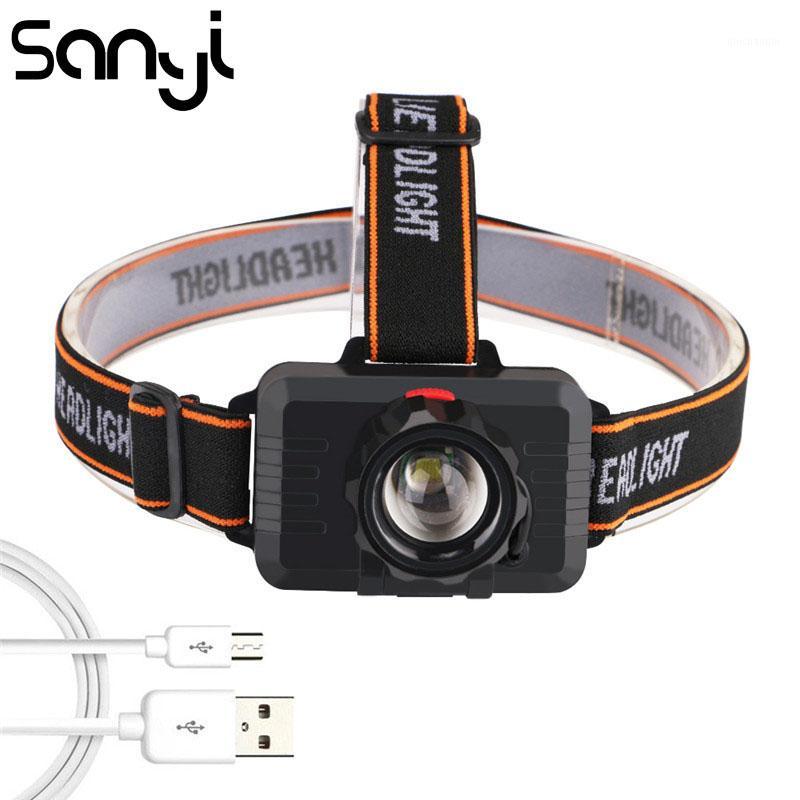 

SANYI T6 USB Rechargeable Built-in Battery Head Lamp ZOOM Headlight Super Bright Headlamp Torch Camping LED Forehead1