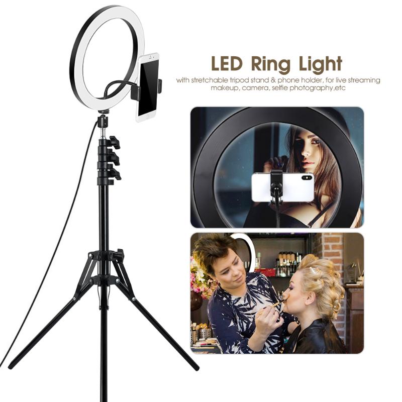 

led illuminator with tripe ring light with tripod Stand 10 inch photo studio Selfie ring light for youtube camera