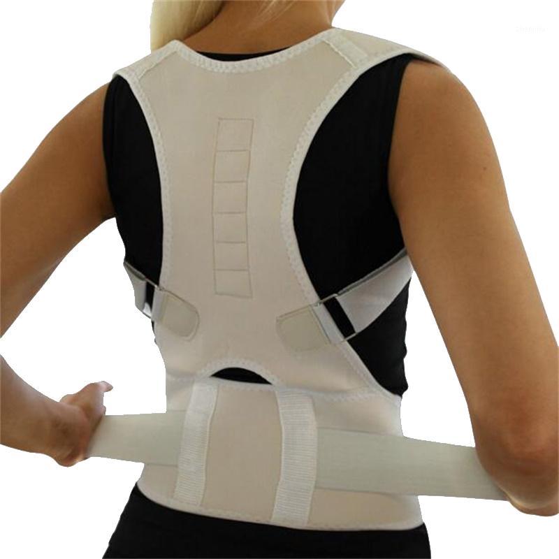 

Adjustable Orthopedic Back Posture Support Braces Belt Corrector Posture Magentic Corrector de postura Shoulder Support Belt1, White