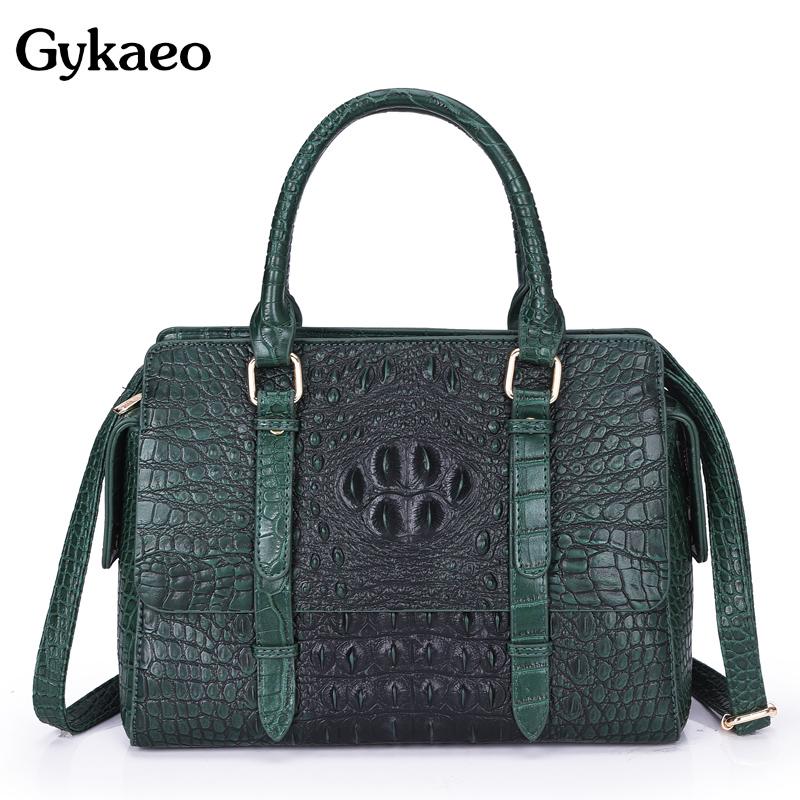 

Luxury Handbags Women Bags Designer PU Leather Fashion Tote Bag Ladies Large Capacity Crocodile Pattern Shoulder Bags Sac A Main, Brown