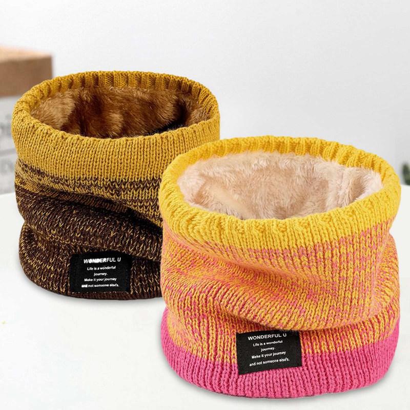 

Unisex Winter Hiking Cycling Scarf With Faux Fur Knit Neck Warmer Chunky Soft Thick Circle Loop Scarves For Woman Man