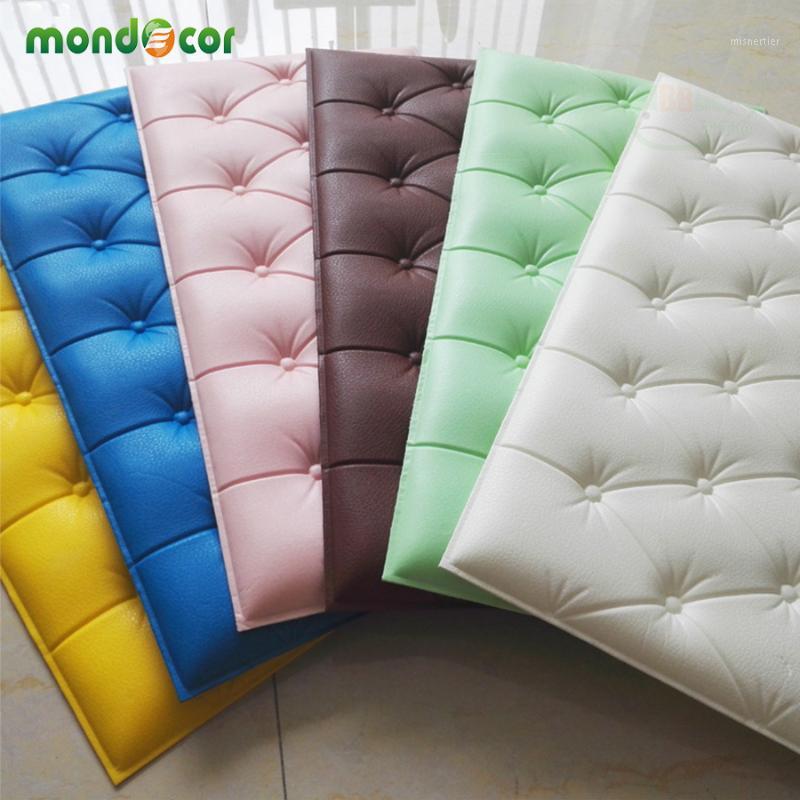 

DIY Self Adhesive 3D Soft Bag Wall Stickers PE Foam Waterproof Wallpaper For Living Room Bedroom Kids Room Home Nursery Decor1