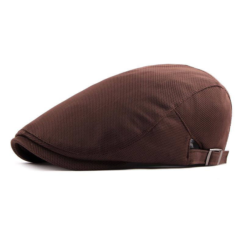 

Berets 2021 Summer Solid Color Mesh Sboy Caps Men Acrylic Flat Peaked Cap Women Painter Beret Hats 06, White