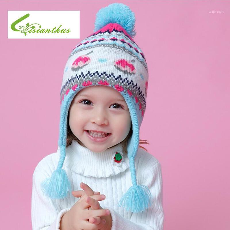 

Children Hat Cute Cartoon Thick Warm Hat Baby Girls Knitted Hats Ears Beanies Printing Kids Unisex Boys Winter Snow Cap1