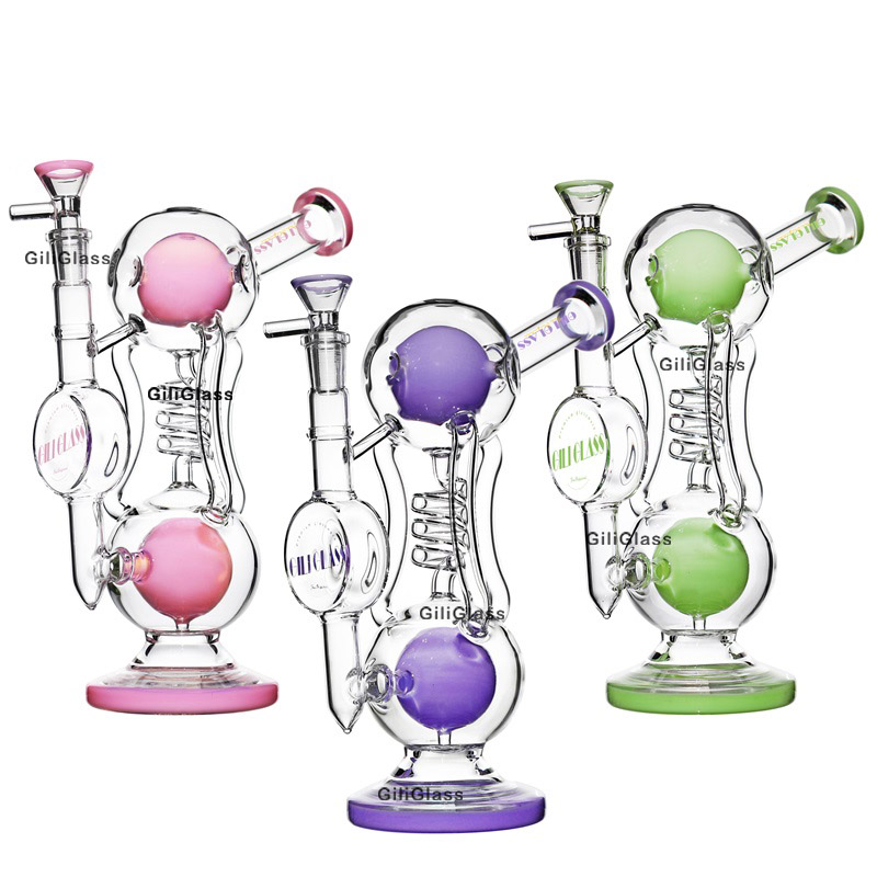

Recycler glass bong oil rigs 11" Tall water pipes bongs dab rig percolator matrix heady water pipe bubbler smoking accessories
