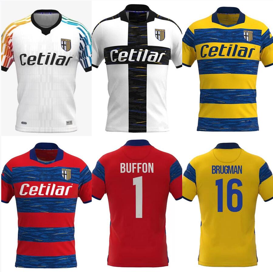 

21 22 Parma VAZQUEZ BUFFON Mens Soccer Jerseys home away MIHAILA INGLESE BRUGMAN TUTINO Goalkeeper Football Shirt Short Sleeve Uniforms, Gold