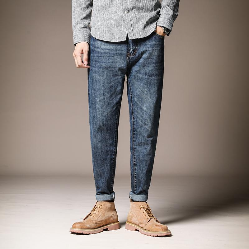 

Vintage Jeans Men Fashion Streetwear Straight Loose Blue Denim Harem Pants