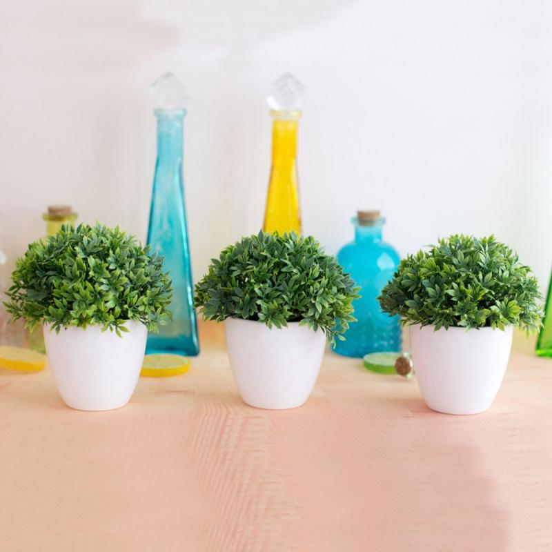 

Artificial Potted Plant Bonsai Plastic Flowerpot Ornaments Simulation Flower Grass Birthday Party Decor Home Office Desk Decor, Color 2