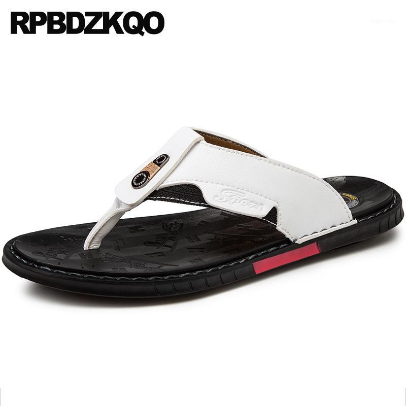 

casual black slides beach slippers white slip on mens sandals 2019 summer outdoor fashion shoes waterproof flip flop open toe1