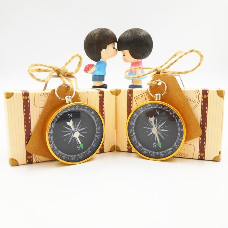 

Gift Box Wedding Favors and Gifts Candy Box with Travel Compass Souvenirs for Guests Party DIY Decoration Accessories