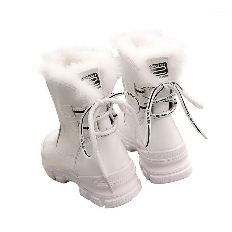 

Enplei women boots plush warm waterproof snow boots Fur one Thick Bottom cotton shoes Muffin Bottom Fur women Size 35-401, Black