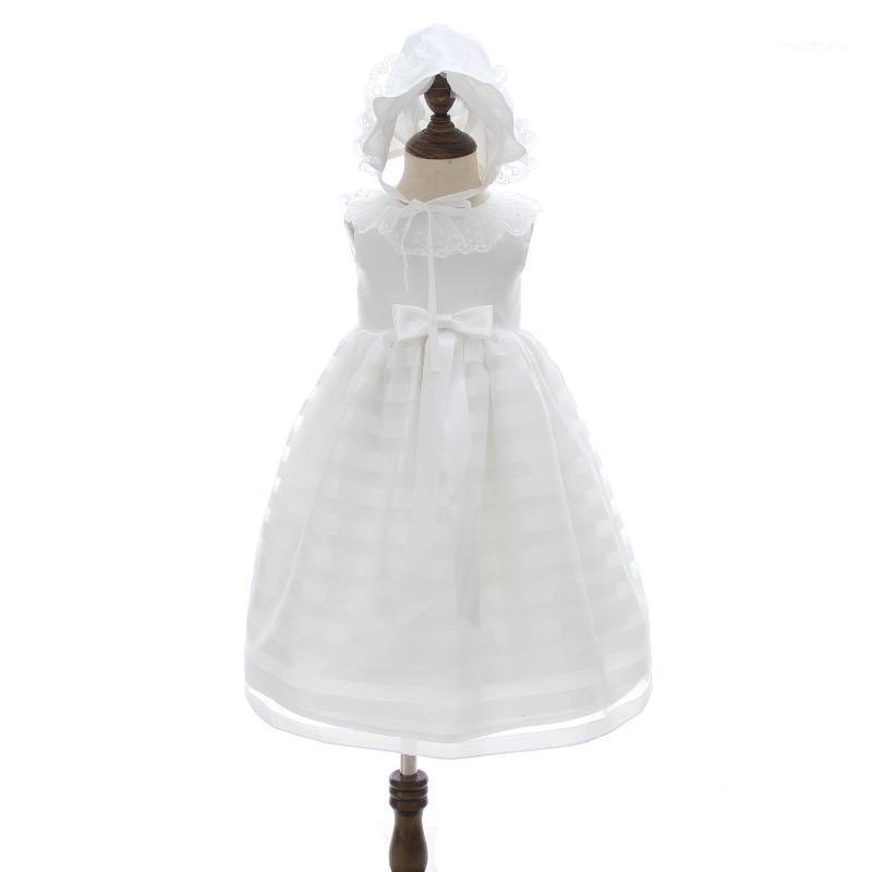 

BBWOWLIN Baby Girl Christmas Clothes for 0-2T Baby Christening Gown Dress with Hat 90211, White