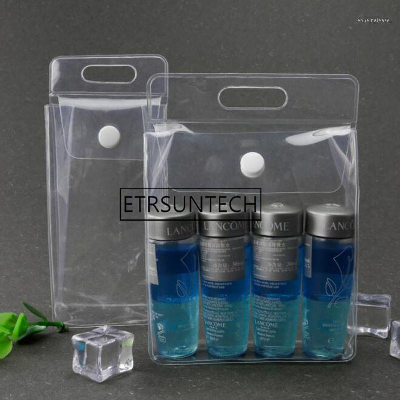 

100pcs Transparent Plastic Button Bag Waterproof Cosmetic Cream Lotion Sample Gift Bag Makeup Packaging1