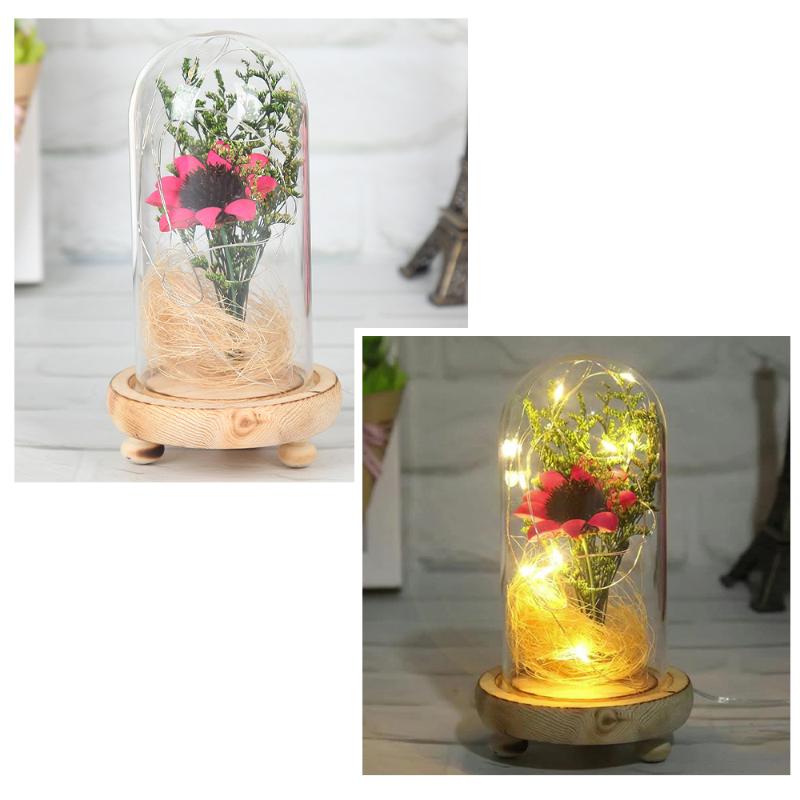 

Sun Flower Landscape Flower Eternal Anniversary Home Decoration Dried USB Plug-in Romantic, Blue