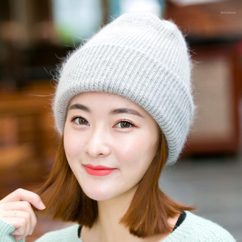 

New Style Simple Beanie Ladies Hat Winter Cold-proof Fur Blended Warm Female Hat1, Khaki