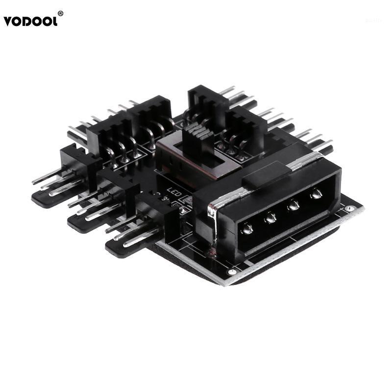 

VODOOL DIY 4Pin/3Pin 8 Way 12V SATA Computer Case Cooling Cooler Fan Radiator Hub Plate Support Water Cooling Pump Cable Switch1
