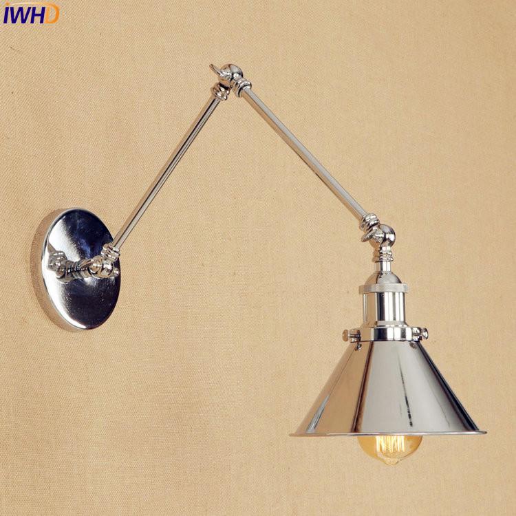 

Silver Long Arm LED Wall Light Up Down Dinning Room Iron Loft Indutrial Vintage Wall Lamp Sconce Edison Arandelas Stair Lighting