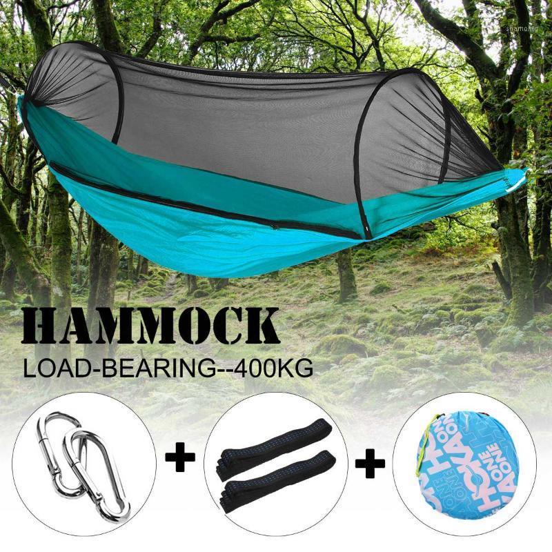 

Camping/garden Hammock with Mosquito Net Outdoor Furniture 1-2 Person Portable Hanging Bed Strength Parachute Fabric Sleep Swing1