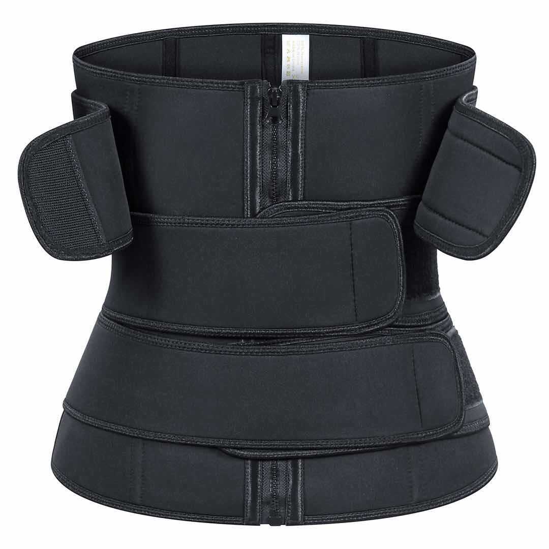 

Newest Three Strape Belts Waist Trainer Sauna Sweat Bands Corset Trimmer Body Shapewear for Yoga Fitness Jogging Sports Girdle DHL Free, Gray