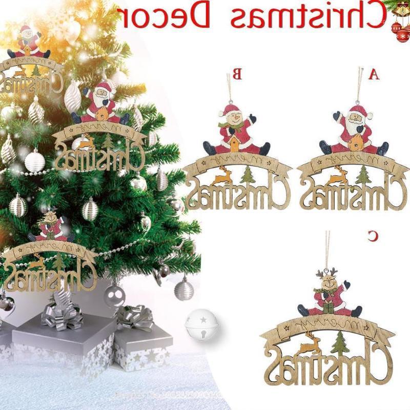 

Christmas Tree Hollow Pendant Santa Claus Letter Tag Christmas Ornaments Hanging Card House Card Wooden Snowman Elk Hanging1