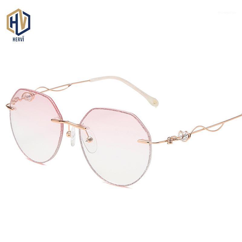 

Frameless Trimming Sunglasses Female Metal UV-400 Diamond Gradient lens Non-slip Foot Cover Silica Gel Nose Pads1