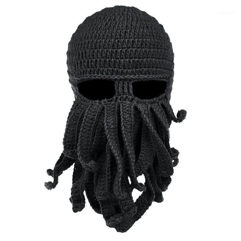 

Funny Tentacle Octopus Beanie Crochet Knit Beard Hat Wind Ski Mask Beanie for Men Women1