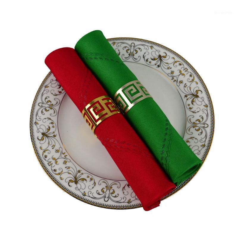 

6pcs/lot Red/Green 48*48cm Square Polyester Hotel Table Napkin For Christmas Party Decoration St. Patrick's Day Decor Serviette1
