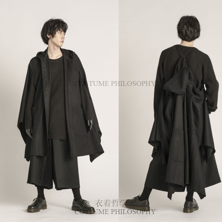 

2021 New Cape Winter Wind Mantle of Wool Mostly From Ultra-loose Men Oversize Wool. -6xl!! AJI4, Black