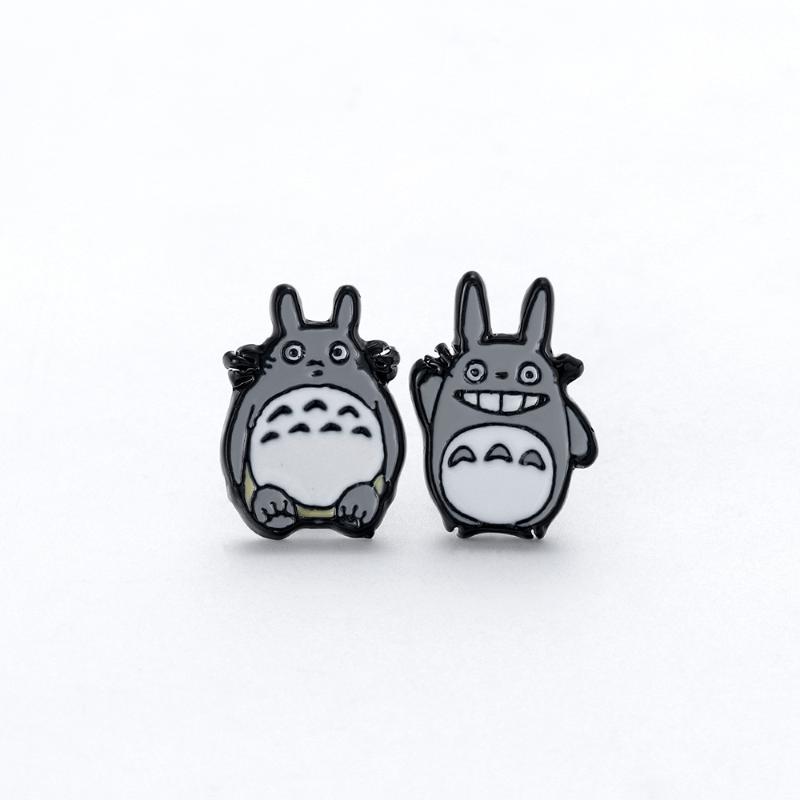 

Totoro Cartoon Earring Cute Enamel Stud Earrings For Women Gift Fashion Jewelry Small Stainless Steel Totoro Animal Kids Earring