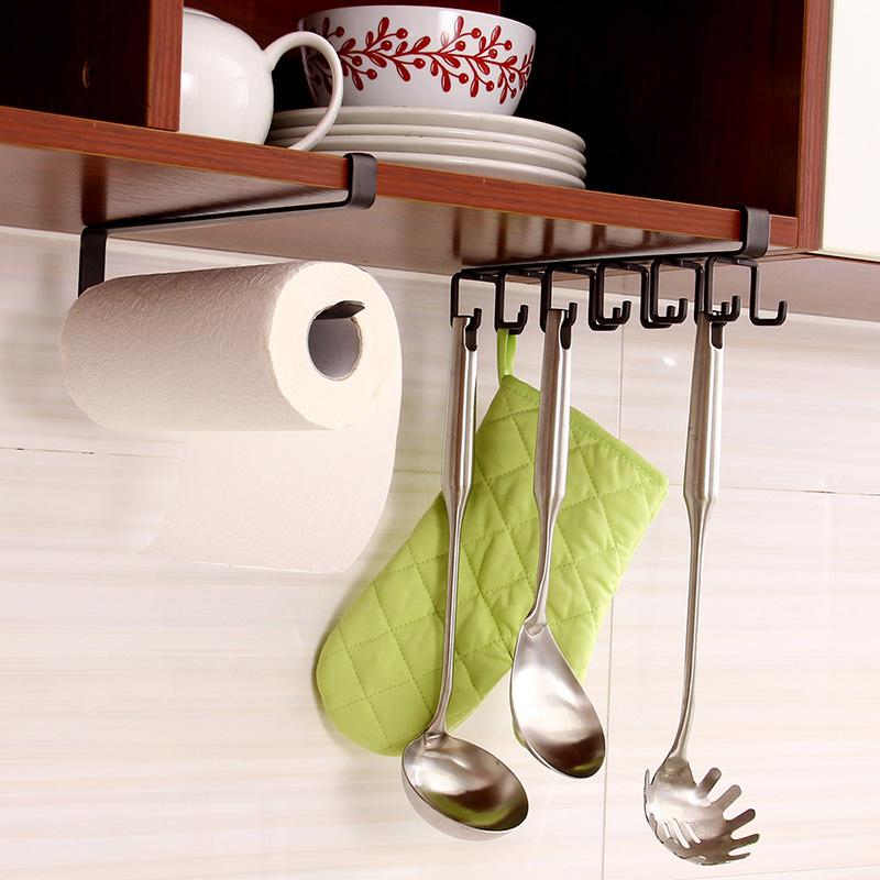 

ORZ 1Set Kitchen Cupboard Paper Hanging Holder Hook Storage Rack Cup Dish Hanger Chest Storage Shelf Bathroom Organizer Rack