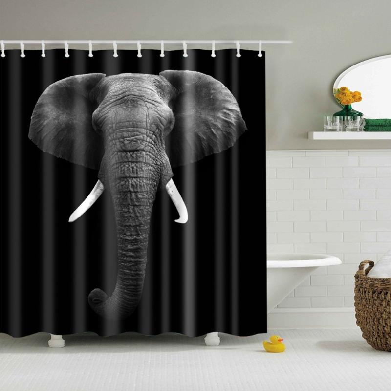 

Hight Quality Elephant Pattern shower curtain 3d Bath Single Printing Waterproof Mildewproof for Bathroom Decor large 180x200cm