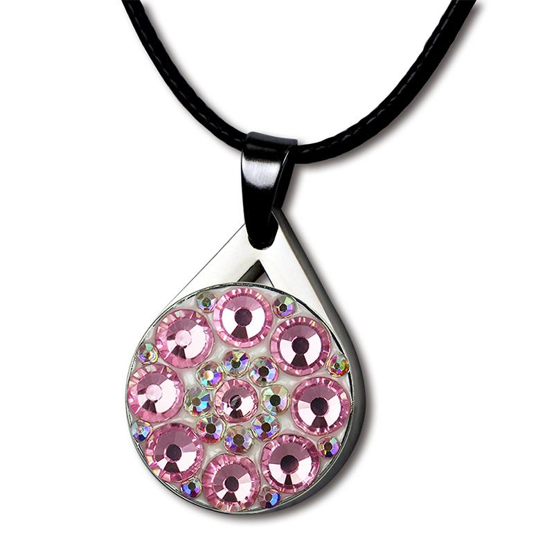 

PINMEI Crystal Ball Mark Golf Necklace Sets with Black Cotton Cord Bling Golf Markers Necklace Gifts for Ladies/Children Golfers