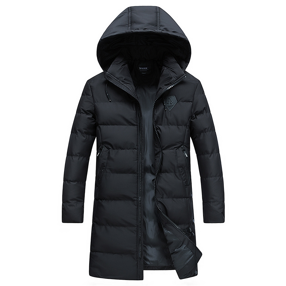 

2021 New Mens and Men's Long Jacket with Hoods Hot Collar Parka Winter Wind-proof Coats of Men Beyond Warm Velvet K73 B9L2, Green.