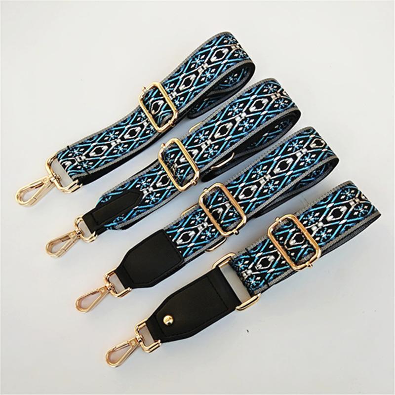 

3.8cm nylon blue jacquard weave bag replace Shoulder strap woman cross-body bag strap belt Handle accessories1