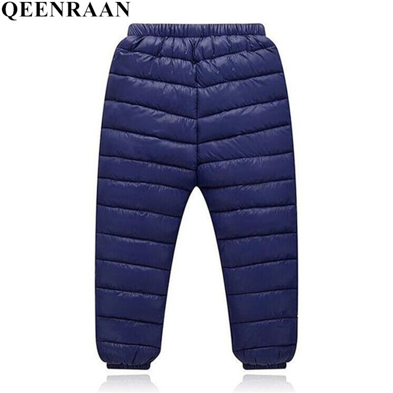 

New Autumn Winter Children Leggings Warm Pants Boys Girls Down Trousers Kids Elastic Waist Thick Pants Children's Clothes LJ201019, Navy blue