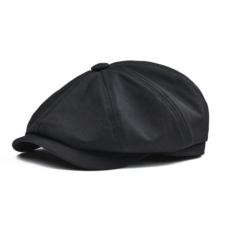 

Sboy Hats BOTVELA Cap Men's Twill Cotton Eight Panel Hat Women's Baker Boy Caps Retro Big Large Male Boina Black Beret 003