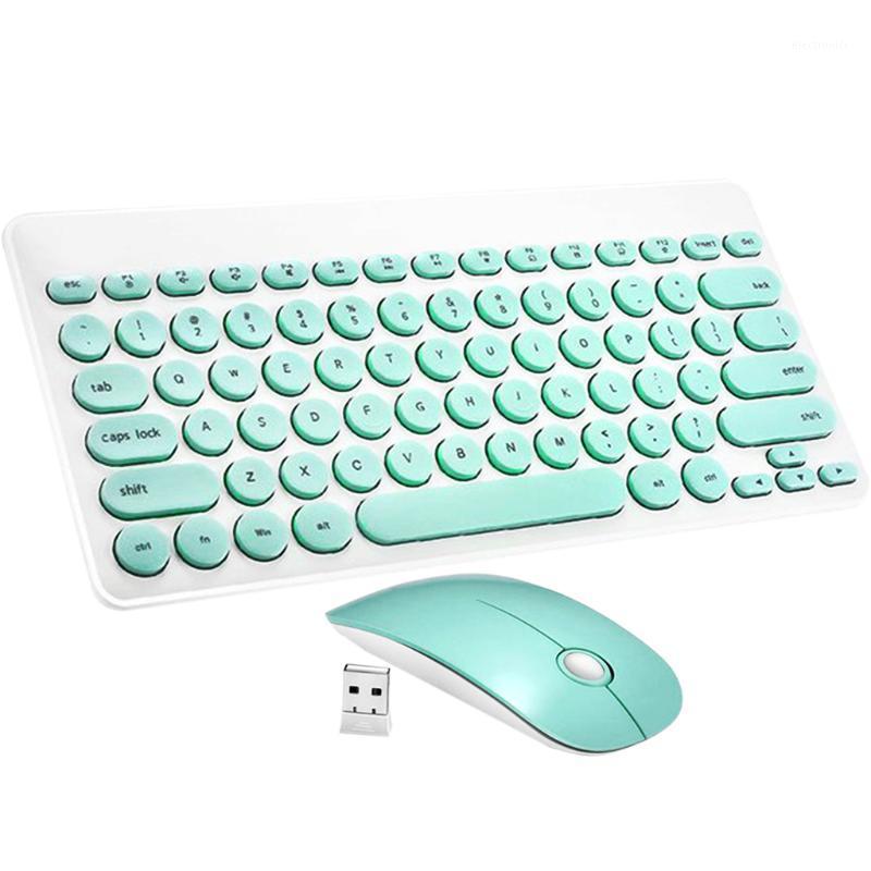 

Wireless Keyboard And Mouse Combo, 2.4GHz Cordless Cute Round Key Set1