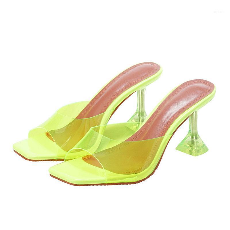 

NIKALI Summer New PVC Transparent Crystal Shoes Pointed Toe Strange Heel Slingbacks Formal Ladies Bling Bling Party Shoes1, Silver 9cm