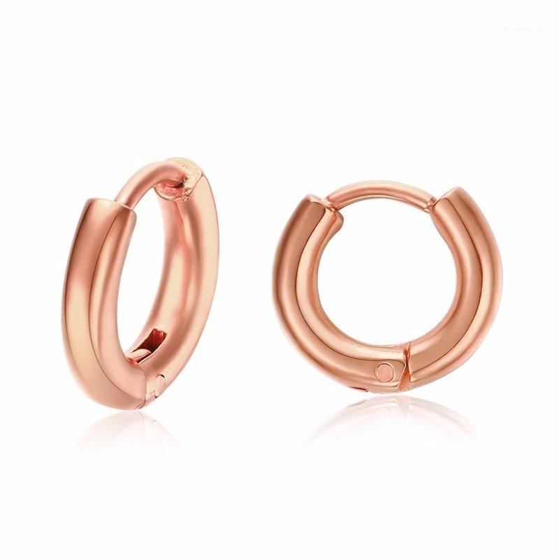 

Women's Solid Rose Gold Endless Tiny Hoop Earrings Stainless Steel Cartilage Circle Earing Woman Jewelry1