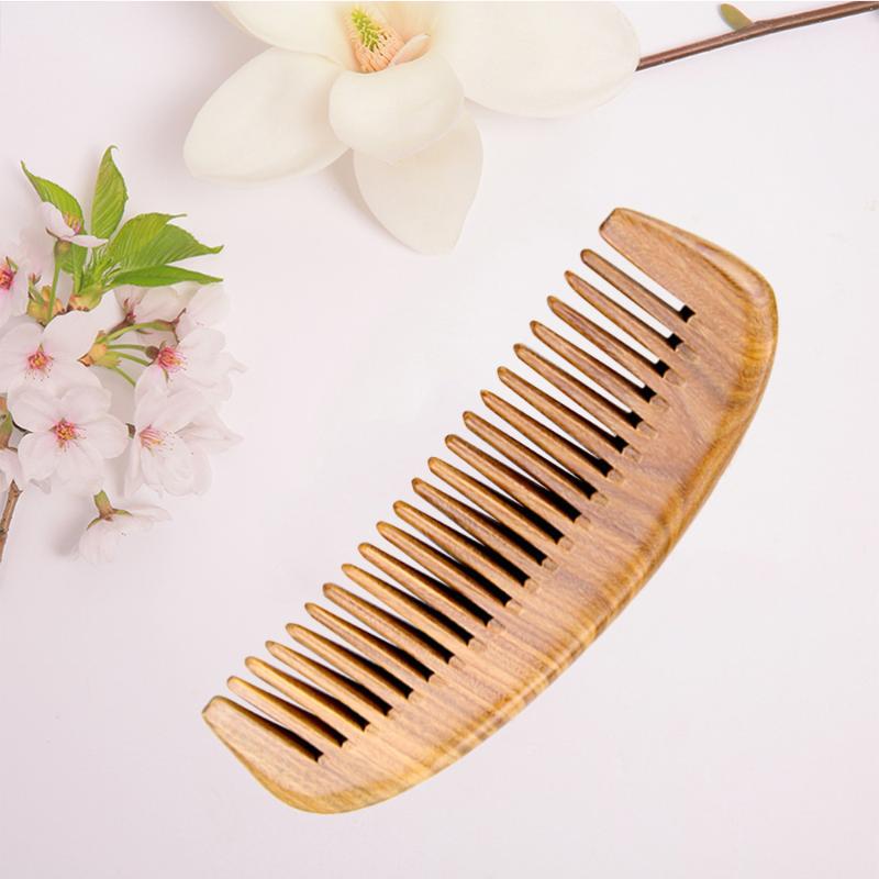 

Green Sandalwood Comb Anti-static Wooden Hair Comb Detangling Natural Green Sandalwood Hair Care Wooden Brush