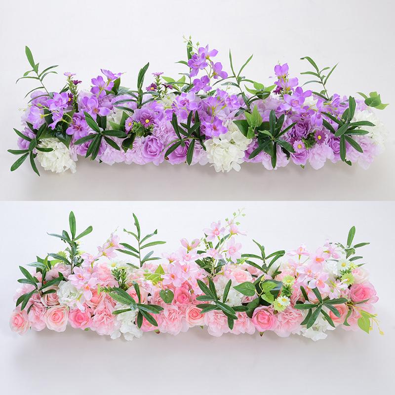 

1m Artificial Silk Rose Row DIY Wedding Road Guide Arch Decoration Artificial Flower Party Opening Studio Props Dress Up Flower, Style 2