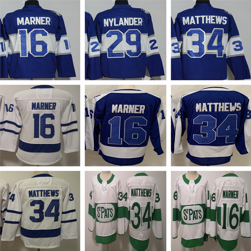 

Toronto 34 Auston Matthews Hockey Jerseys Centennial Classic 16 Mitchell Marner 29 William Nylander 91 John Tavares Campbell Rielly Clark Nylander Thornton Jersey, No 34