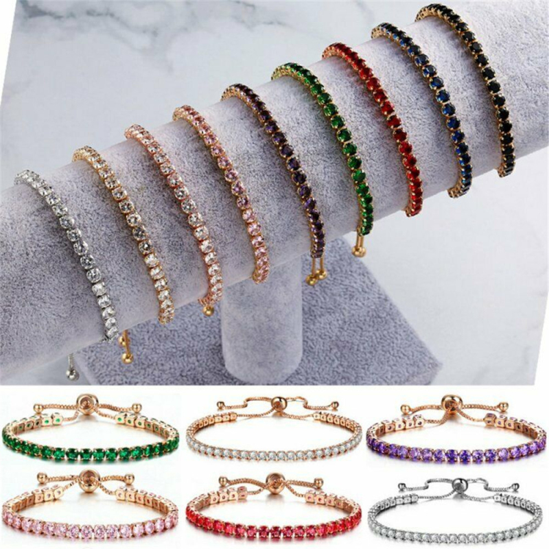 

Classic Design Tennis Chain Bracelet Multicolor Crystal Bracelets Jewelry for Women Gift Wholesale