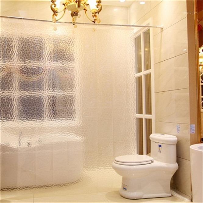 

New Waterproof PEVA Solid Bath Curtain 3D Effect Water Cube Shower Curtains 1.8*1.8m Bathroom Accessories 72(W) x 72 (H) Inch1