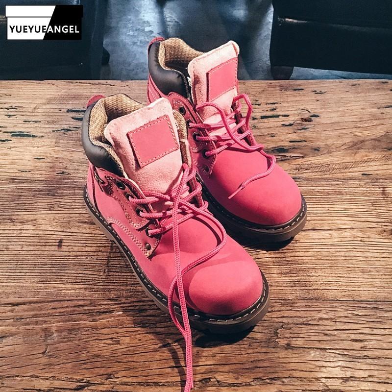 

Genuine Leather Cowhide Hiking Shoes Autumn Winter Casual Round Toe Lace Up Cargo Boots Thick Bottom Couple Safety Ankle Boots, Yellow man