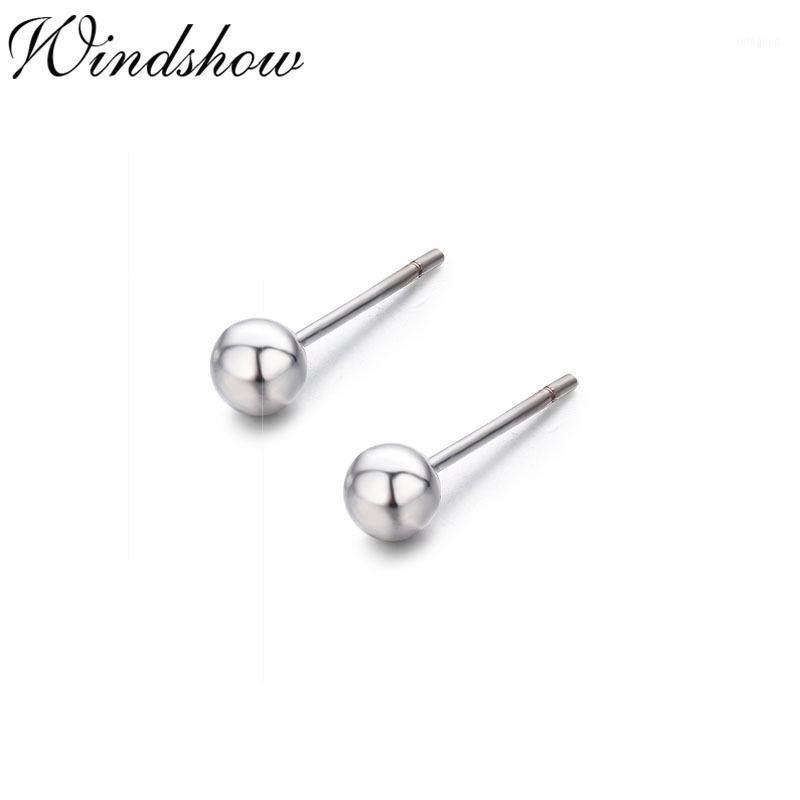 

2mm-5mm Cute 925 Sterling Silver Small Round Ball Stud Earrings For Women Men Girls Kids Child Baby Body piercing jewelry Aros1